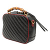 Gucci Small GG Marmont Matelasse Diagonal Leather Torchon Bamboo Satchel Secondhand