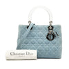 Secondhand Dior Medium Denim Cannage Acrylic Handles Lady Dior