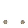 Chanel CC Gold Plated Resin and Strass Striped Push Back Earrings Secondhand