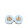 Secondhand Chanel CC Gold Plated Resin and Strass Striped Push Back Earrings