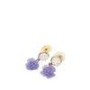 Secondhand Chanel CC Brass and Resin Camellia Drop Push Back Earrings