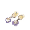 Secondhand Chanel CC Brass and Resin Camellia Drop Push Back Earrings