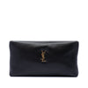 Saint Laurent Lambskin Monogram Long Calypso Zipped Pouch Secondhand