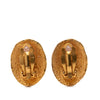 Secondhand Chanel CC Gold Plated Oval Clip on Earrings