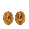 Secondhand Chanel CC Gold Plated Oval Clip on Earrings
