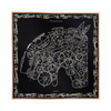 Hermès Carré 90 "COMPLICATION EQUESTRE" 100% Silk Scarf in Black Secondhand