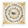 Hermès Carré 90 "LA PROMENADE DE LONGCHAMPS" 100% Silk Scarf in Ecru Secondhand