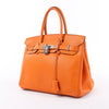 HERMES Birkin 30 Veau Swift Orange Silver Metal Fittings Handbag □J: 2006 Secondhand