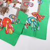 Hermès Carré 90 "Les Rubans du Cheval" 100% Silk Scarf in Green Secondhand