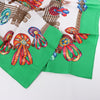 Hermès Carré 90 "Les Rubans du Cheval" Silk handkerchief in Green Secondhand