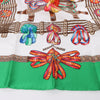 Hermès Carré 90 "Les Rubans du Cheval" 100% Silk Scarf in Green Secondhand