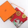 Hermès Carré 90 "Ferronnerie" Silk handkerchief in Red Secondhand