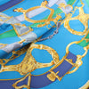 Secondhand Hermès Carré 140 "Eperon d'Or" Silk handkerchief in Blue x Brown