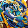 Secondhand Hermès Carré 140 "Eperon d'Or" Silk handkerchief in Blue x Brown