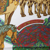 Hermès Carré 90 "Art des Steppes" Silk handkerchief in Blue Secondhand