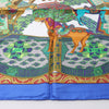 Hermès Carré 90 "Art des Steppes" Silk handkerchief in Blue Secondhand