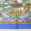 Hermès Carré 90 "Art des Steppes" Silk handkerchief in Blue Secondhand