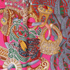 Hermès Carré 90 " AU FIL DU CARRE" Silk handkerchief in Pink Secondhand