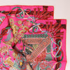 Hermès Carré 90 " AU FIL DU CARRE" Silk handkerchief in Pink Secondhand