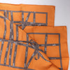 Secondhand Hermès Carré 90 "Bolduc Ribbon" Silk handkerchief in Orange