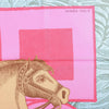 Secondhand Hermès Carré 90 "CAVALIER EN FORMES" Silk handkerchief in Blue x Pink