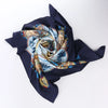 Secondhand Hermès Carré 90 "CAVALIERS PEULS" Silk handkerchief in Navy Blue