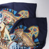 Secondhand Hermès Carré 90 "CAVALIERS PEULS" Silk handkerchief in Navy Blue