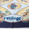 Secondhand Hermès Carré 90 "CAVALIERS PEULS" Silk handkerchief in Navy Blue