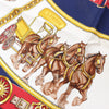 Secondhand Hermès Carré 90 "CHEVAUX DE TRAIT" Silk handkerchief in Navy Blue