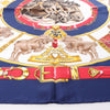 Secondhand Hermès Carré 90 "CHEVAUX DE TRAIT" Silk handkerchief in Navy Blue