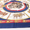 Secondhand Hermès Carré 90 "CHEVAUX DE TRAIT" Silk handkerchief in Navy Blue