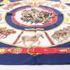 Secondhand Hermès Carré 90 "CHEVAUX DE TRAIT" Silk handkerchief in Navy Blue