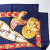 Secondhand Hermès Carré 90 "CHEVAUX DE TRAIT" Silk handkerchief in Navy Blue