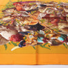 Hermès Carré 90 "GIBIERS" Silk handkerchief in Orange Secondhand