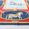 Hermès Carré 90 "GRAND APPARAT" 100% Silk Scarf in Navy x Red Secondhand