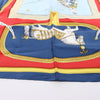 Hermès Carré 90 "GRAND APPARAT" 100% Silk Scarf in Navy x Red Secondhand