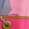 Hermès Carré 90 "GRAND LARGUE" Silk handkerchief in Pink Secondhand