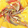 Hermès Carré 90 "GRANDS FONDS" Silk handkerchief in Yellow Secondhand