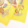 Hermès Carré 90 "GRANDS FONDS" Silk handkerchief in Yellow Secondhand