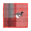 Hermès Carré 90 "H AU GALOP" Silk handkerchief in Red x Black Secondhand