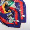 Hermès Carré 90 "LE CARNAVAL DE VENISE" Silk handkerchief in Navy Blue x Red Secondhand