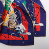Hermès Carré 90 "LE CARNAVAL DE VENISE" Silk handkerchief in Navy Blue x Red Secondhand