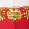 Hermès Carré 90 "LES CAVALIERS D'OR" 100% Silk Scarf in Red Secondhand