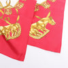 Hermès Carré 90 "LES CAVALIERS D'OR" 100% Silk Scarf in Red Secondhand