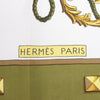 Hermès Carré 90 "LES CLES" Silk handkerchief in Khaki Secondhand