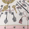 Hermès Carré 90 "LES CLES" 100% Silk Scarf in Pink Secondhand