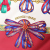 Hermès Carré 90 "LES RUBANS DU CHEVAL" 100% Silk Scarf in Burgundy Secondhand