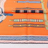 Hermès Carré 90 "LETTRES EQUESTRES" 100% Silk Scarf in Orange Secondhand