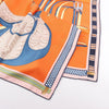 Hermès Carré 90 "LETTRES EQUESTRES" 100% Silk Scarf in Orange Secondhand