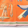Hermès Carré 90 "LETTRES EQUESTRES" 100% Silk Scarf in Orange Secondhand